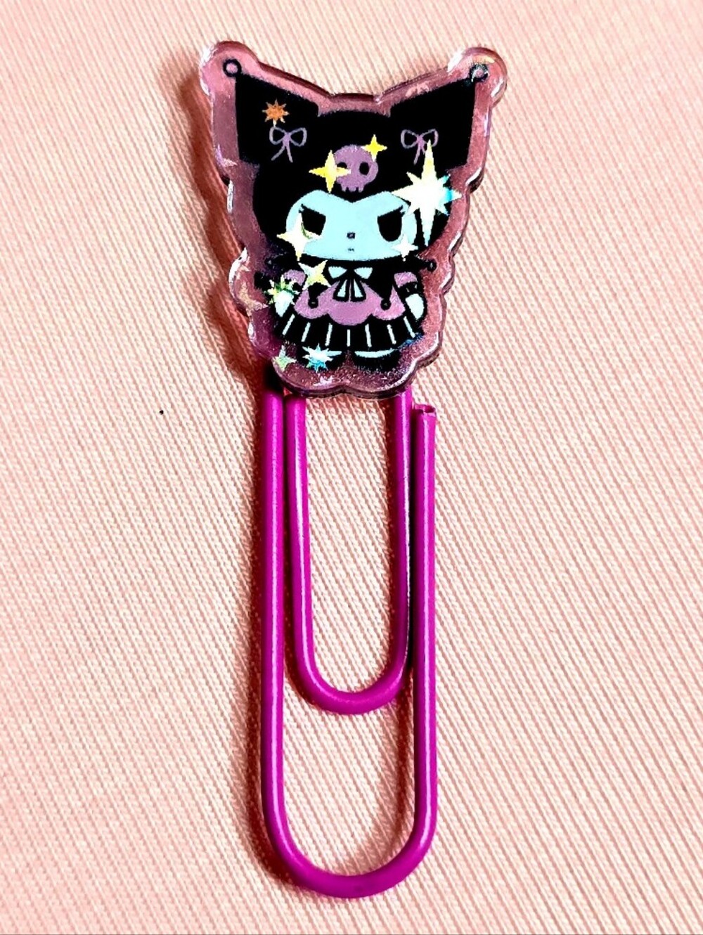 Kuromi Decorated Pink Paper Clips Metal Clip Set Of 6 - Picture 5 of 9